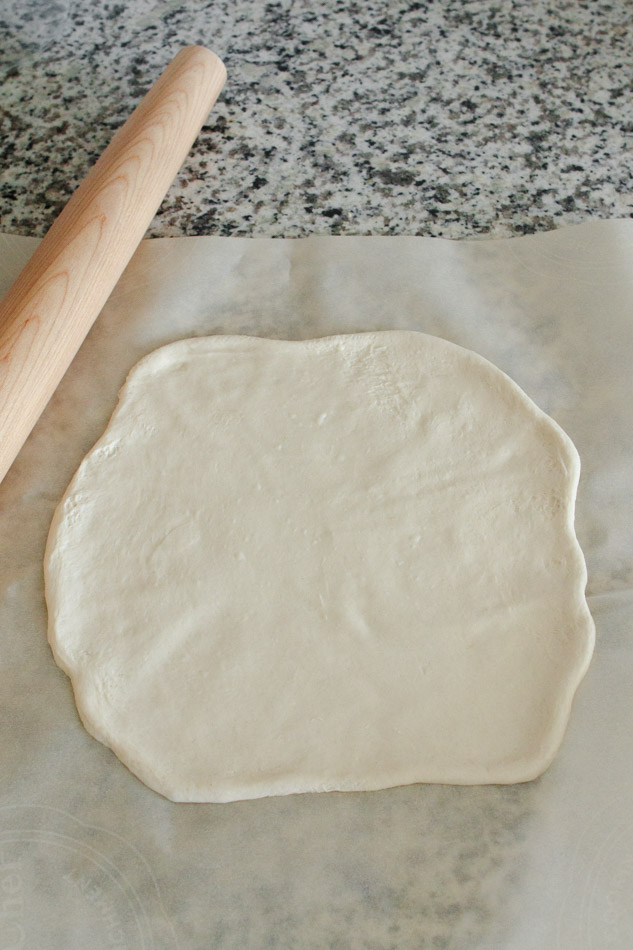 Rolled out bread dough